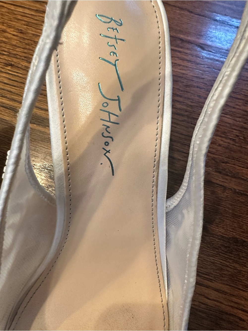 Embroidered Slingback Evening Pump in Ivory - Picture 9 of 16